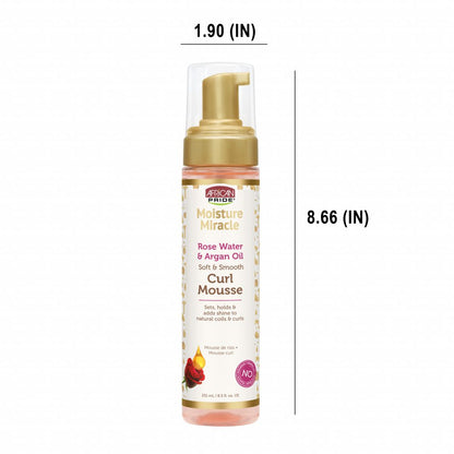 African Pride Moisture Miracle Rose Water &amp; Argan Oil Curl Mousse 8.5oz