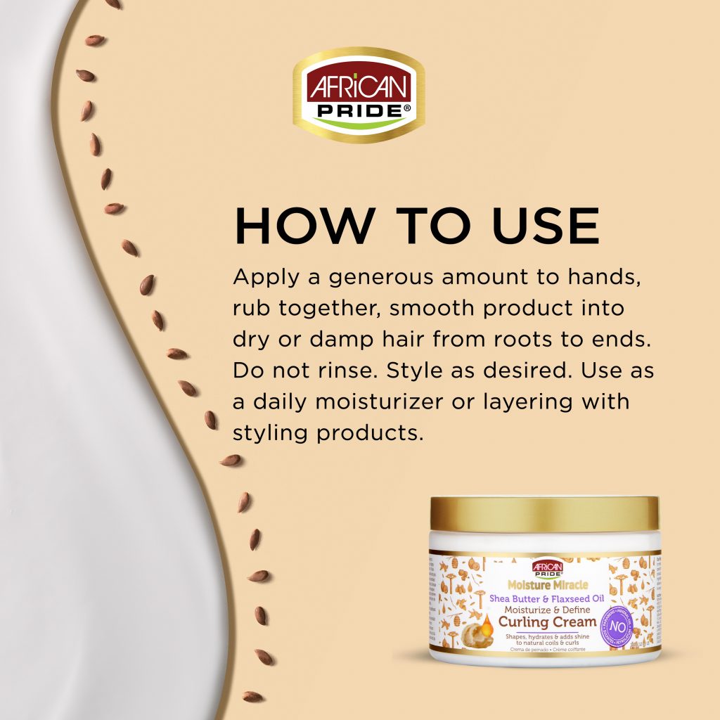 African Pride Moisture Miracle Shea Butter & Flaxseed Oil Curling Cream 12oz