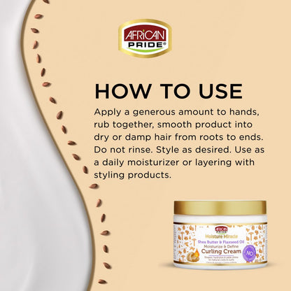 African Pride Moisture Miracle Shea Butter &amp; Flaxseed Oil Curling Cream 12oz