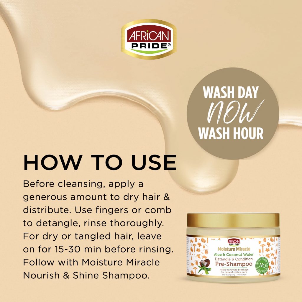 African Pride Moisture Miracle Aloe &amp; Coconut Water Pre-Shampoo 12oz