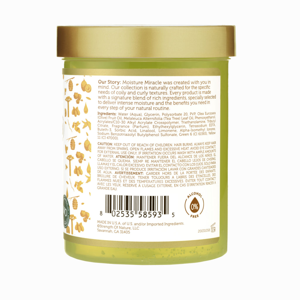 African Pride Moisture Miracle Olive Oil & Tea Tree Max Hold Styling Gel 18oz