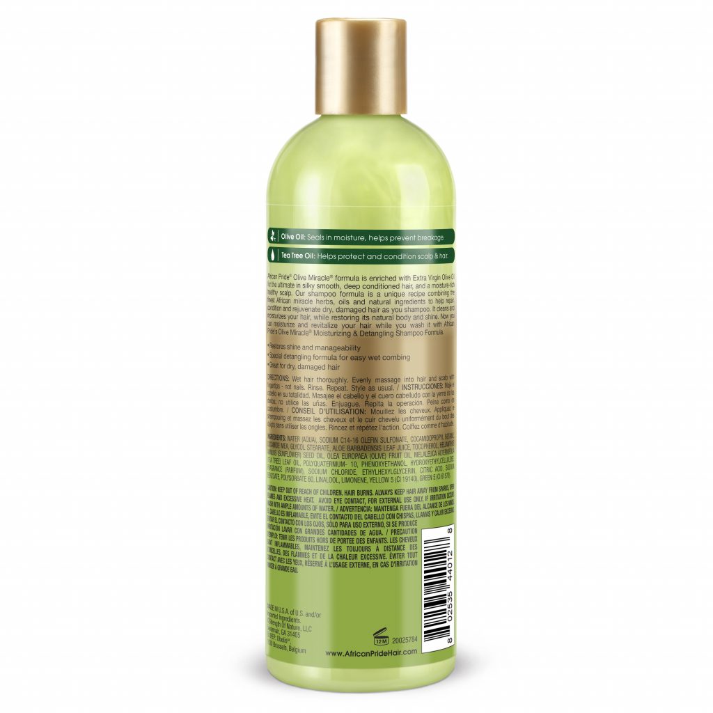 African Pride Olive Miracle Moisturizing & Detangling 2-in-1 Shampoo 12oz