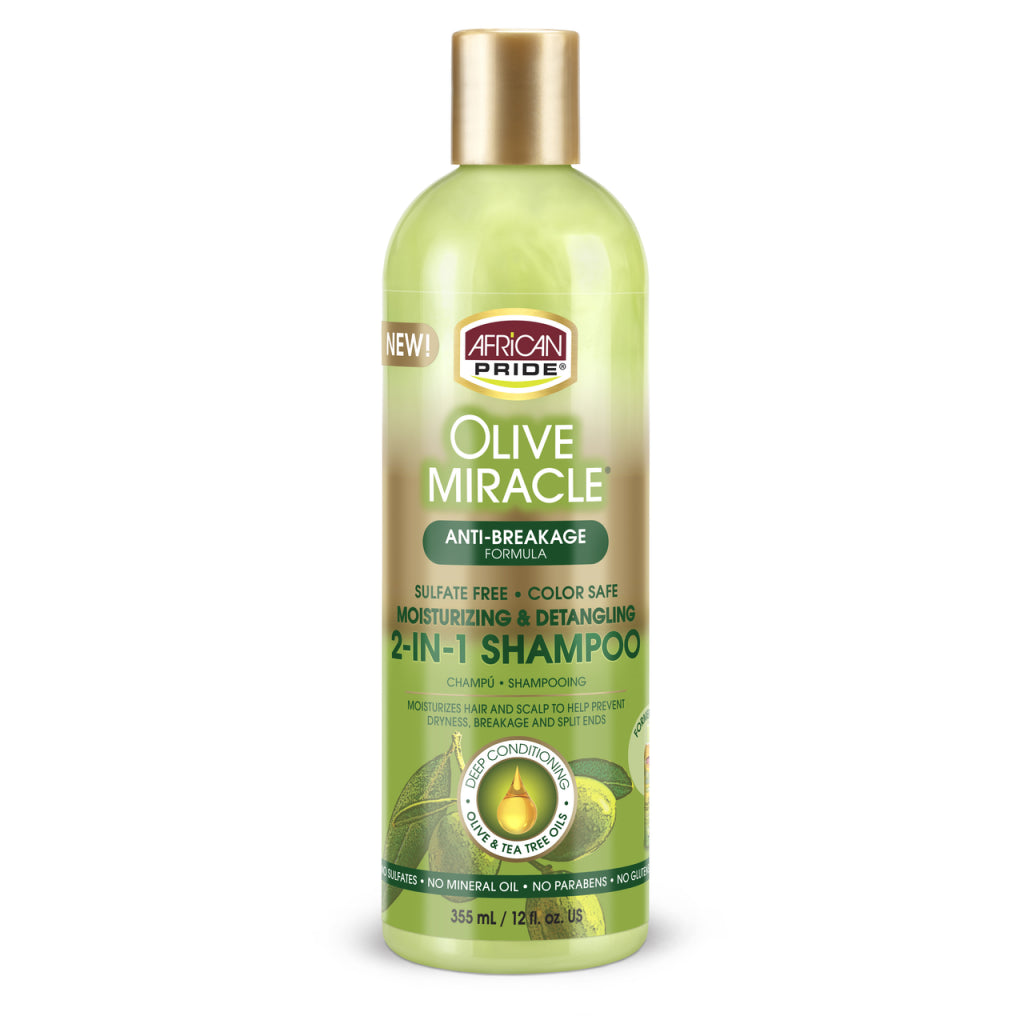 African Pride Olive Miracle Moisturizing &amp; Detangling 2-in-1 Shampoo 12oz