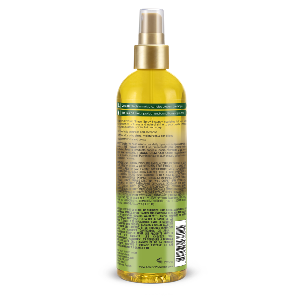 African Pride Olive Miracle Tension Relief & Shine Braid Sheen Spray 12oz