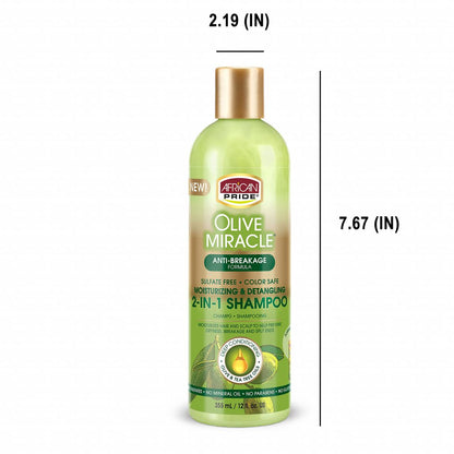 African Pride Olive Miracle Moisturizing &amp; Detangling 2-in-1 Shampoo 12oz