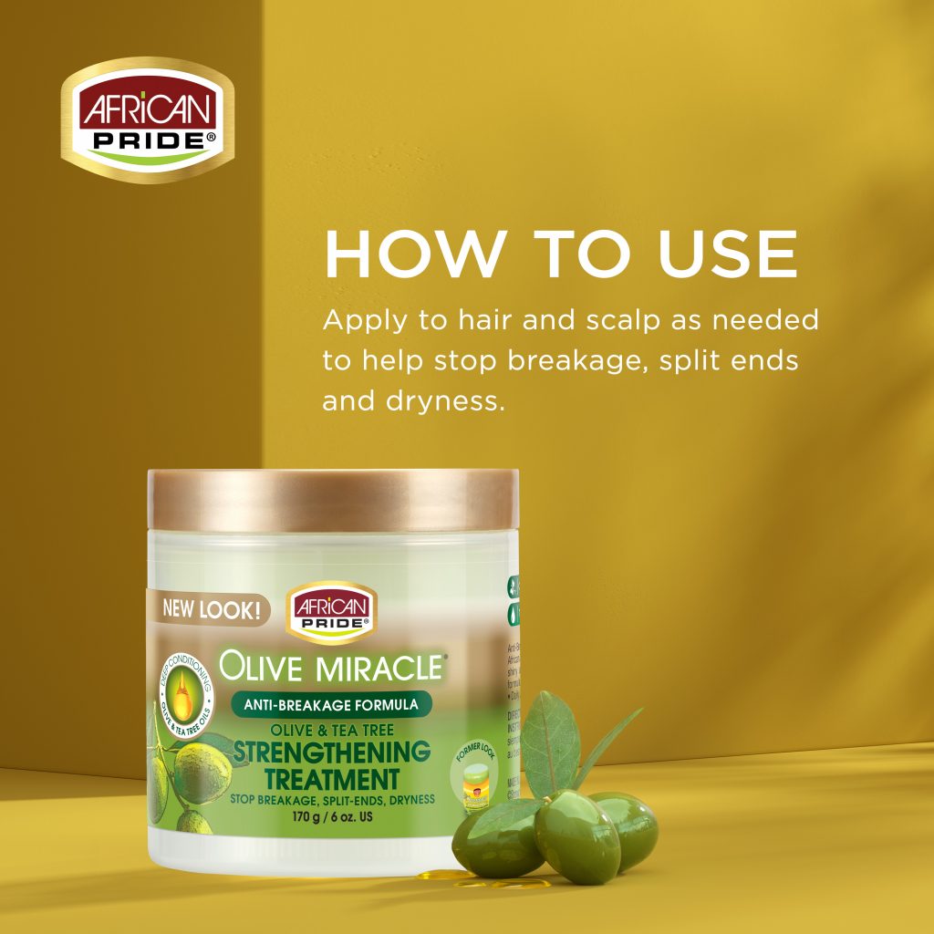 African Pride Olive Miracle Olive &amp; Tea Tree Strengthening Treatment 6oz