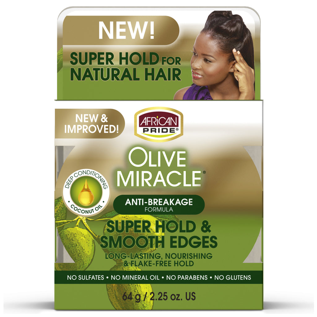 African Pride Olive Miracle Super Hold &amp; Smooth Edges 2.25oz