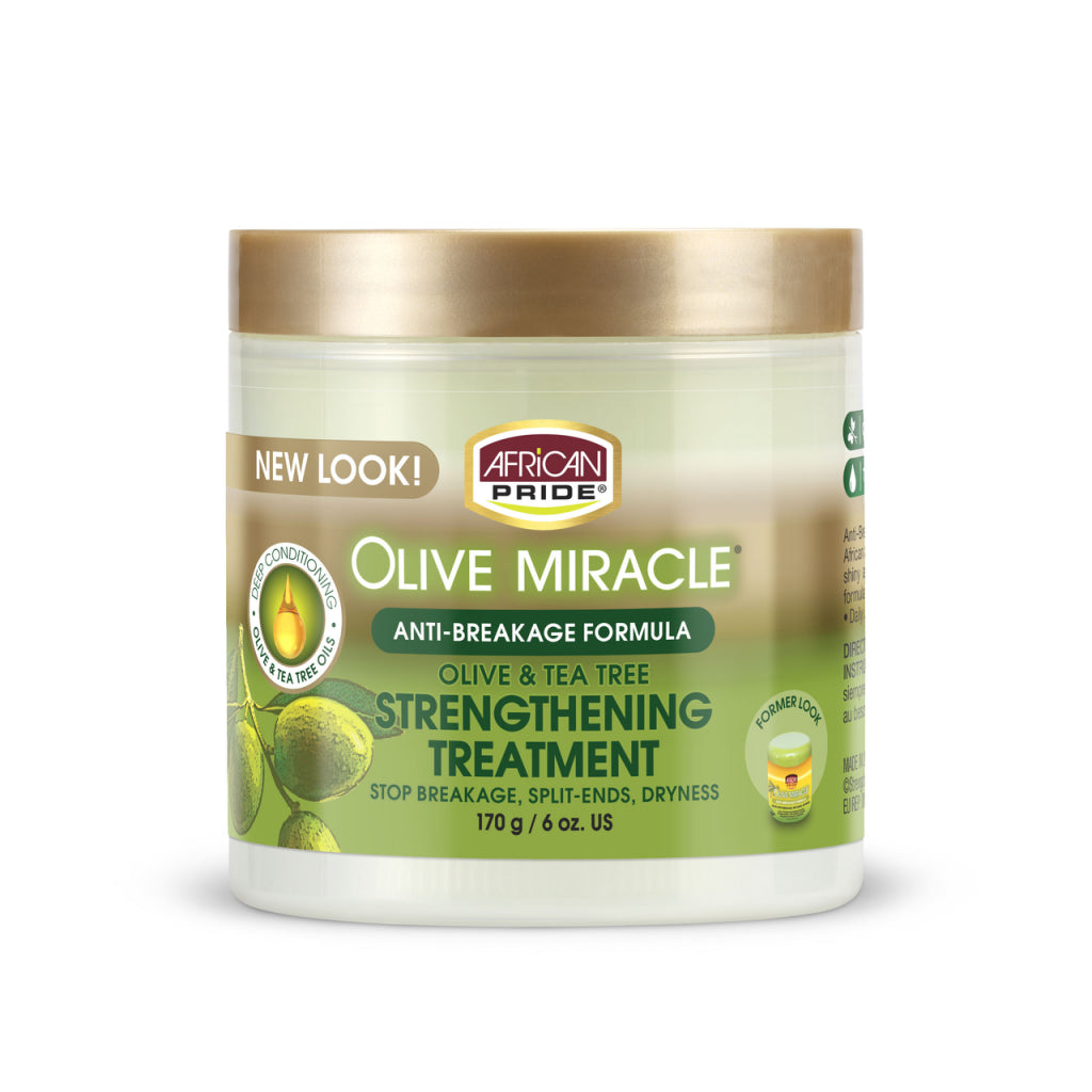 African Pride Olive Miracle Olive & Tea Tree Strengthening Treatment 6oz
