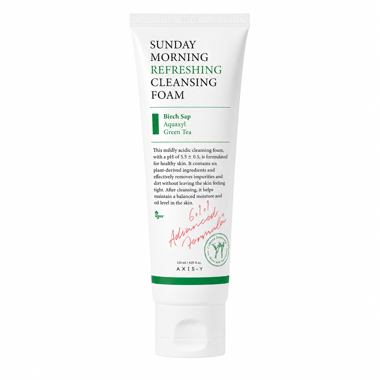 AXIS-Y Sunday Morning Refreshing Cleansing Foam 120ml white tube with white lid