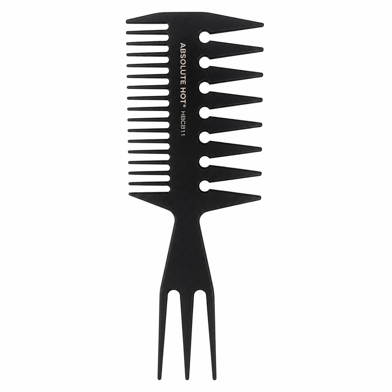 Absolute Hot Professional Carbon Comb 3 in 1 Comb 8in heat resistant carbon comb available at Kiyo Beauty