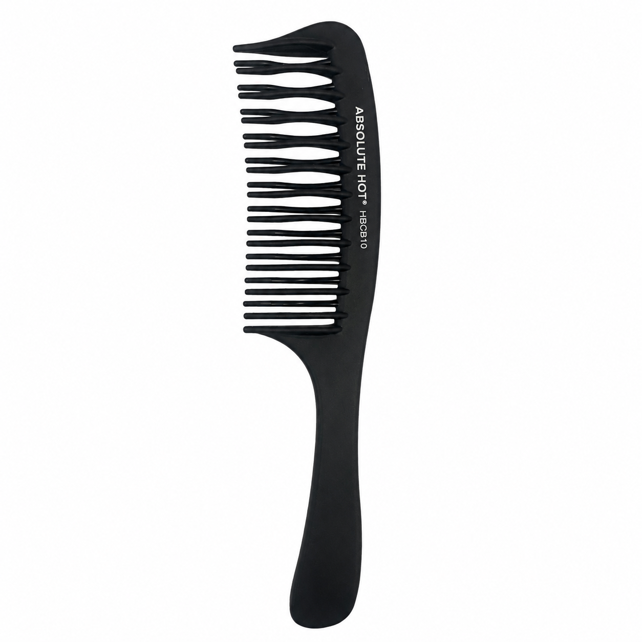 Absolute Hot Professional Carbon Comb Detangling Interlocking Wide Tooth 7.5in heat resistant carbon comb available at Kiyo Beauty