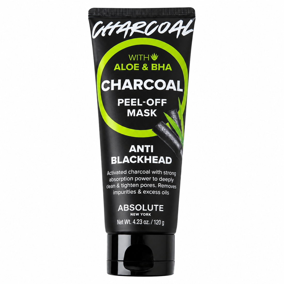 Absolute New York Charcoal Peel Off Mask With AHA &amp; BHA 120g open