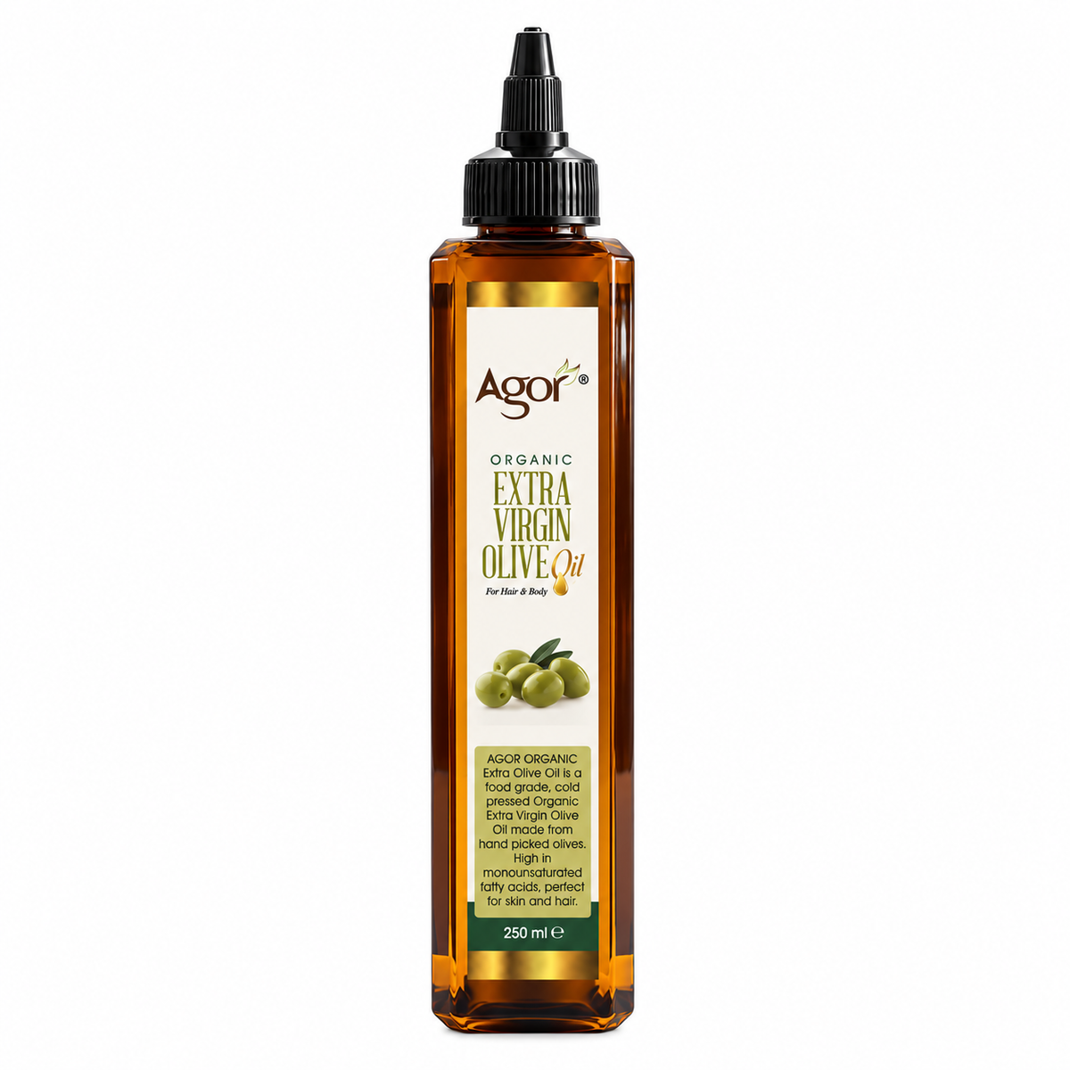 Agor Organic Extra Virgin Olive Oil For Hair & Body 250ml