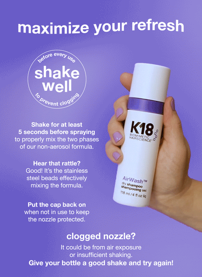K18 AirWash™ Dry Shampoo 4oz