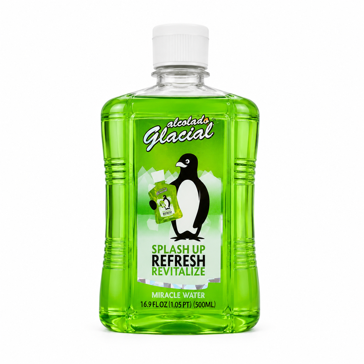 Alcolado Glacial Splash Up Refresh Revitalise Miracle Water 16.9oz cooling green body splash, formulated to refresh and revitalise the skin with an invigorating icy sensation