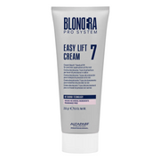 Front view of Alfaparf Milano Blondera Pro System Easy Lift Cream 7 Levels 250g tube, a vegan fragrance-free cream bleach with Betabond Technology for precise root lightening
