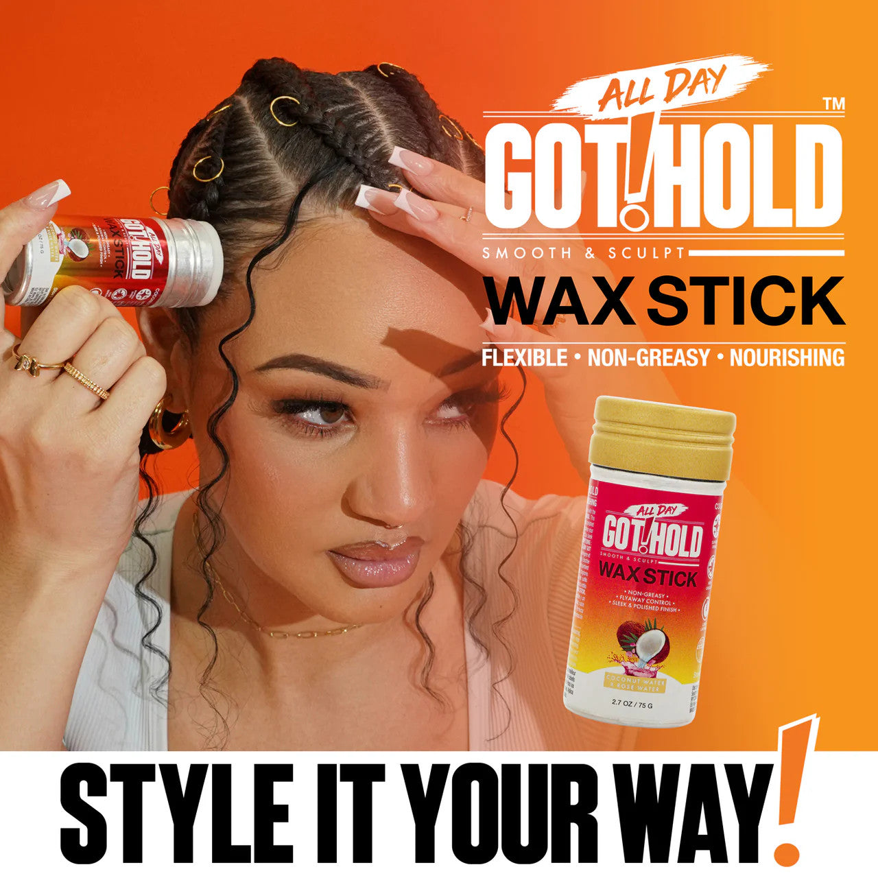 All Day Got Hold Smooth &amp; Sculpt Wax Stick 2.7oz