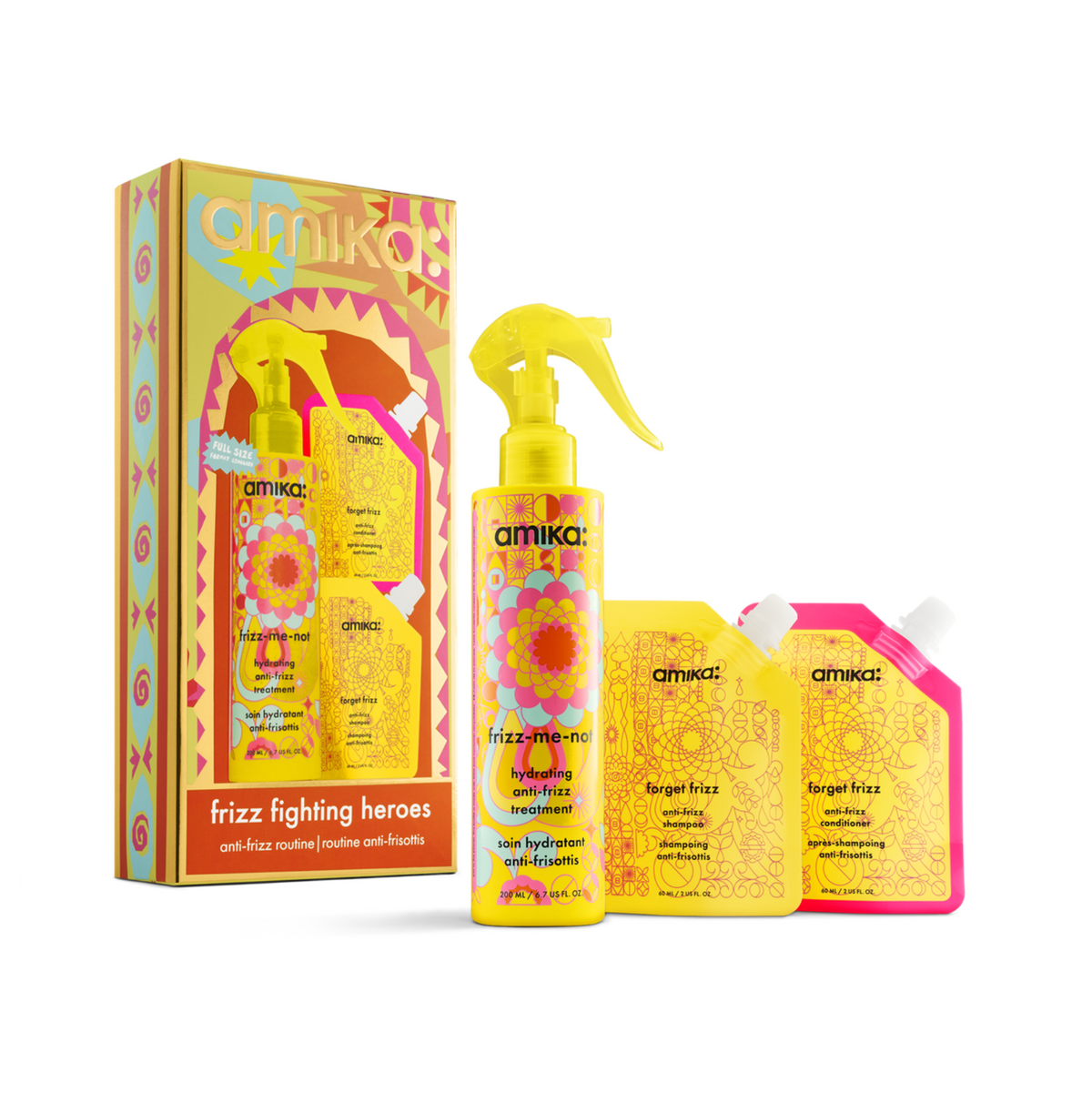 Amika Frizz Fighting Heros Anti-Frizz Routine Set - 3pc