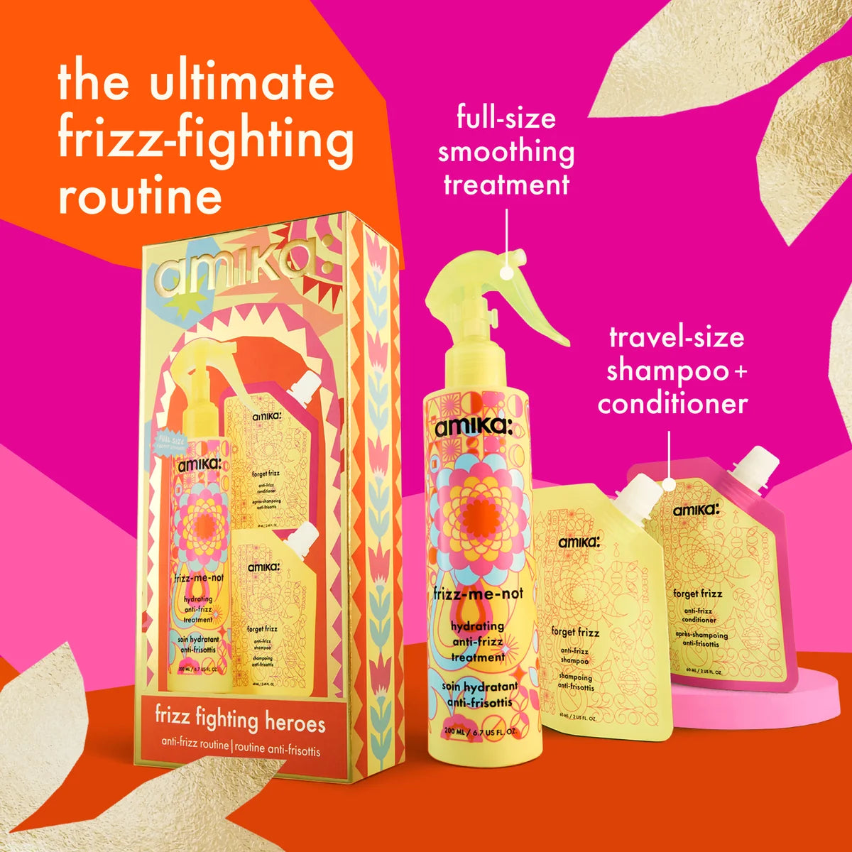 Amika Frizz Fighting Heros Anti-Frizz Routine Set - 3pc