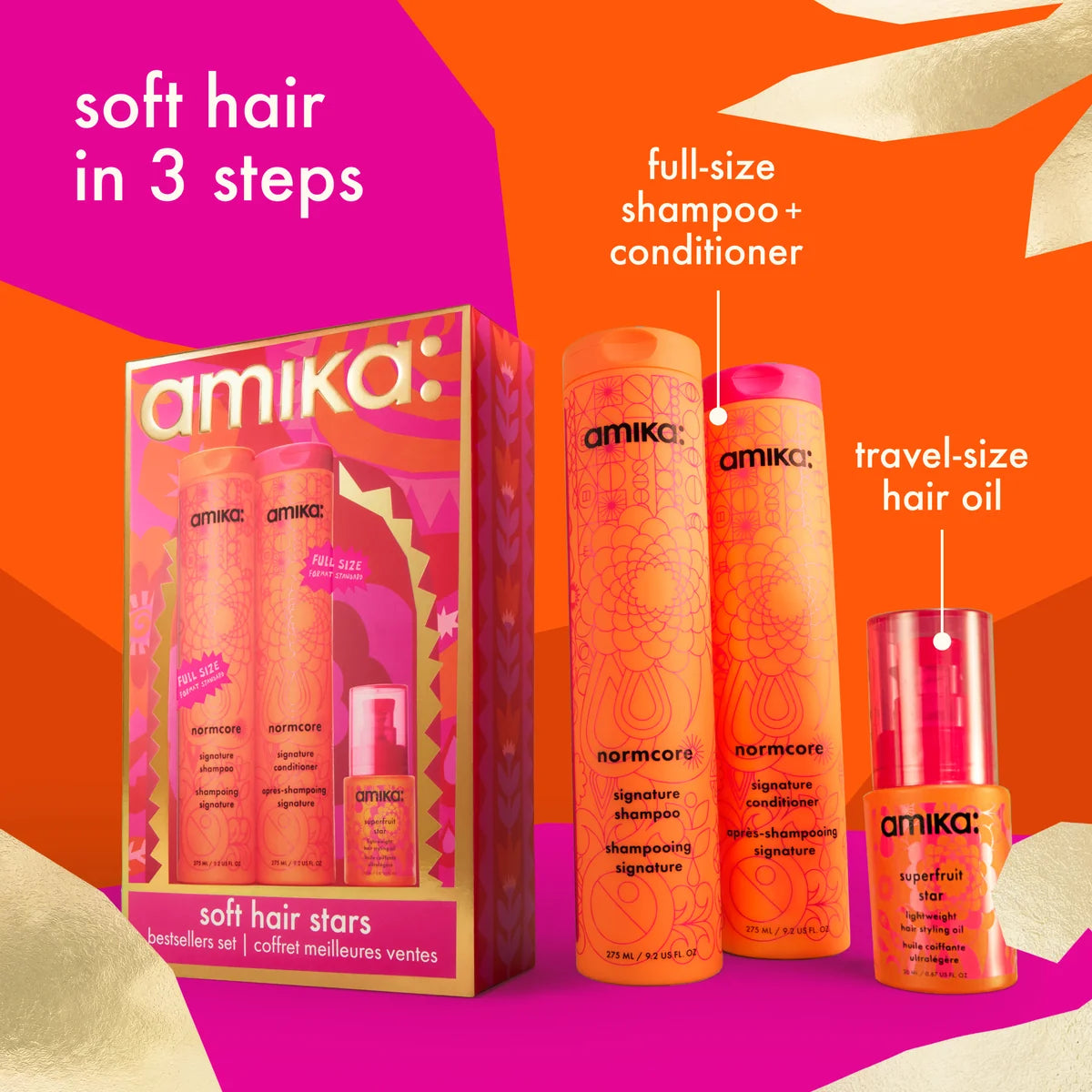 Amika Soft Hair Stars Bestsellers Set - 3pc