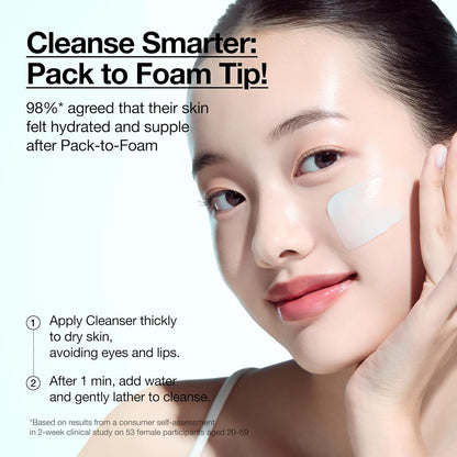Anua PDRN Hyaluronic Acid Moisturizing Cleansing Foam 150ml pack to foam cleansing method 