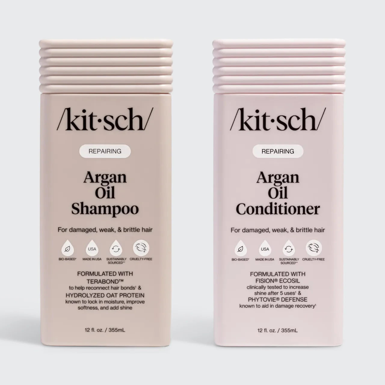 Kitsch Repairing Argan Oil Shampoo & Conditioner Bottle Duo - 2pc