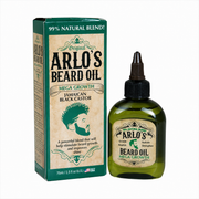Arlo's Beard Oil Mega Growth Jamaican Black Castor 75ml (2.5 fl oz) with a 99% natural blend to nourish, hydrate and strengthen beards while promoting fuller beard growth and healthy shine.