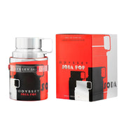 Armaf Odyssey Soda Pop Eau De Parfum 100ml fragrance bottle with matching red, black and silver retail box, luxury perfume presentation on a white background.