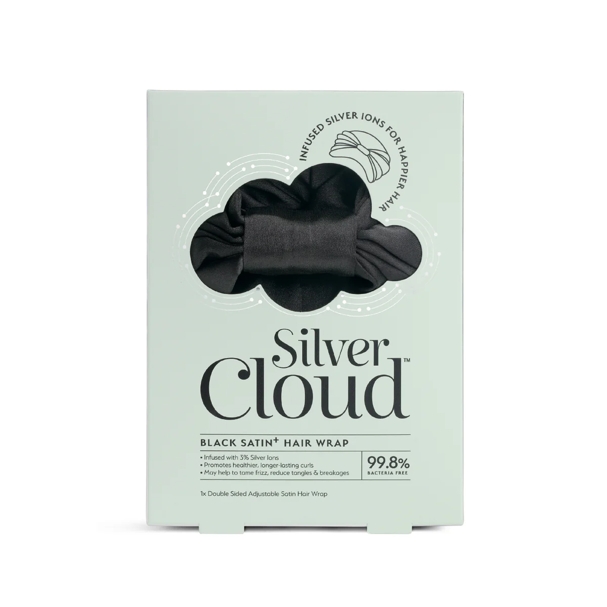 Silver Cloud Hair Wraps Infused with Silver Ions - Black