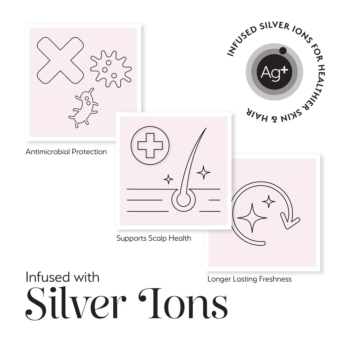 Silver Cloud Hair Wraps Infused with Silver Ions - Black