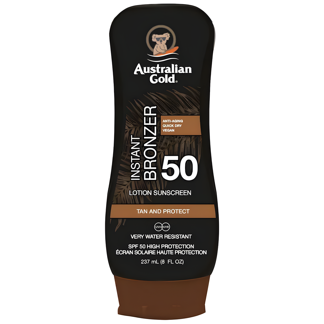 Australian Gold Instant Bronzer Lotion Sunscreen SPF50 237ml