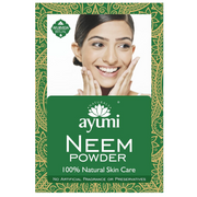 Ayumi Neem Powder 100g natural Ayurvedic skin care powder that helps cleanse blemish-prone skin, soothe irritation, and purify the complexion.
