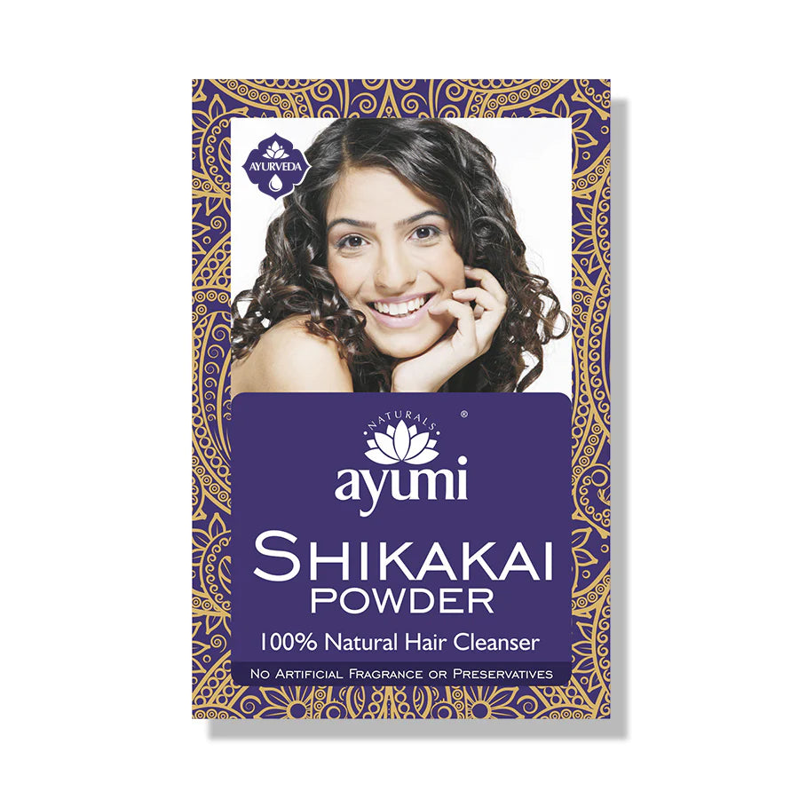 Ayumi Shikakai Powder 100g natural Ayurvedic hair cleanser that gently cleanses the scalp, strengthens hair, and promotes soft, healthy-looking hair.