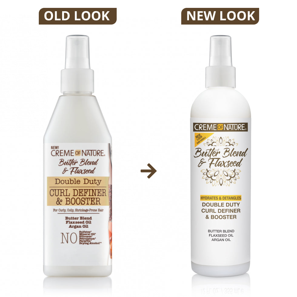 Creme of Nature Butter Blend &amp; Flaxseed Double Duty Curl Definer &amp; Booster 12oz