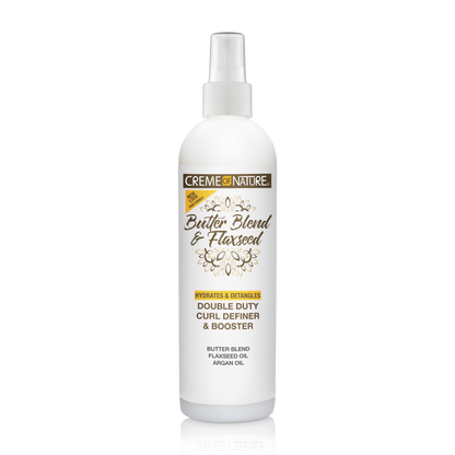 Creme of Nature Butter Blend &amp; Flaxseed Double Duty Curl Definer &amp; Booster 12oz