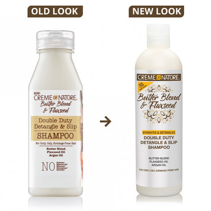 Creme of Nature Butter Blend &amp; Flaxseed Double Duty Detangle &amp; Slip Shampoo 12oz