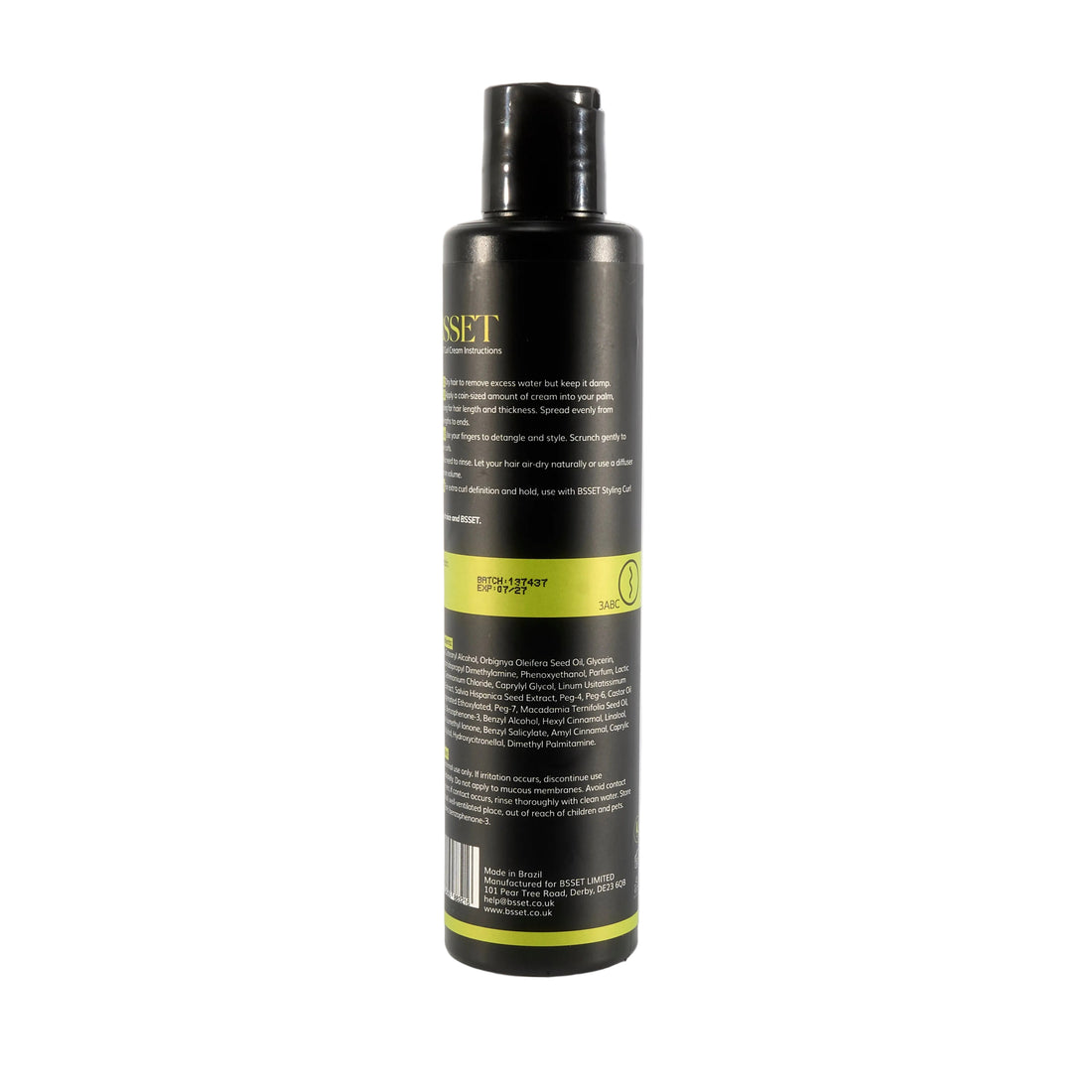 BSSET Curly Curl Cream 300ml back of product