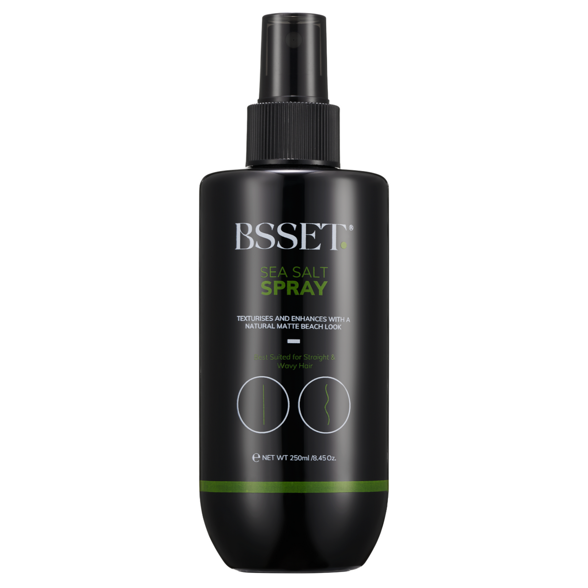 BSSET Sea Salt Spray 250ml front of product - texturising spray for men and women