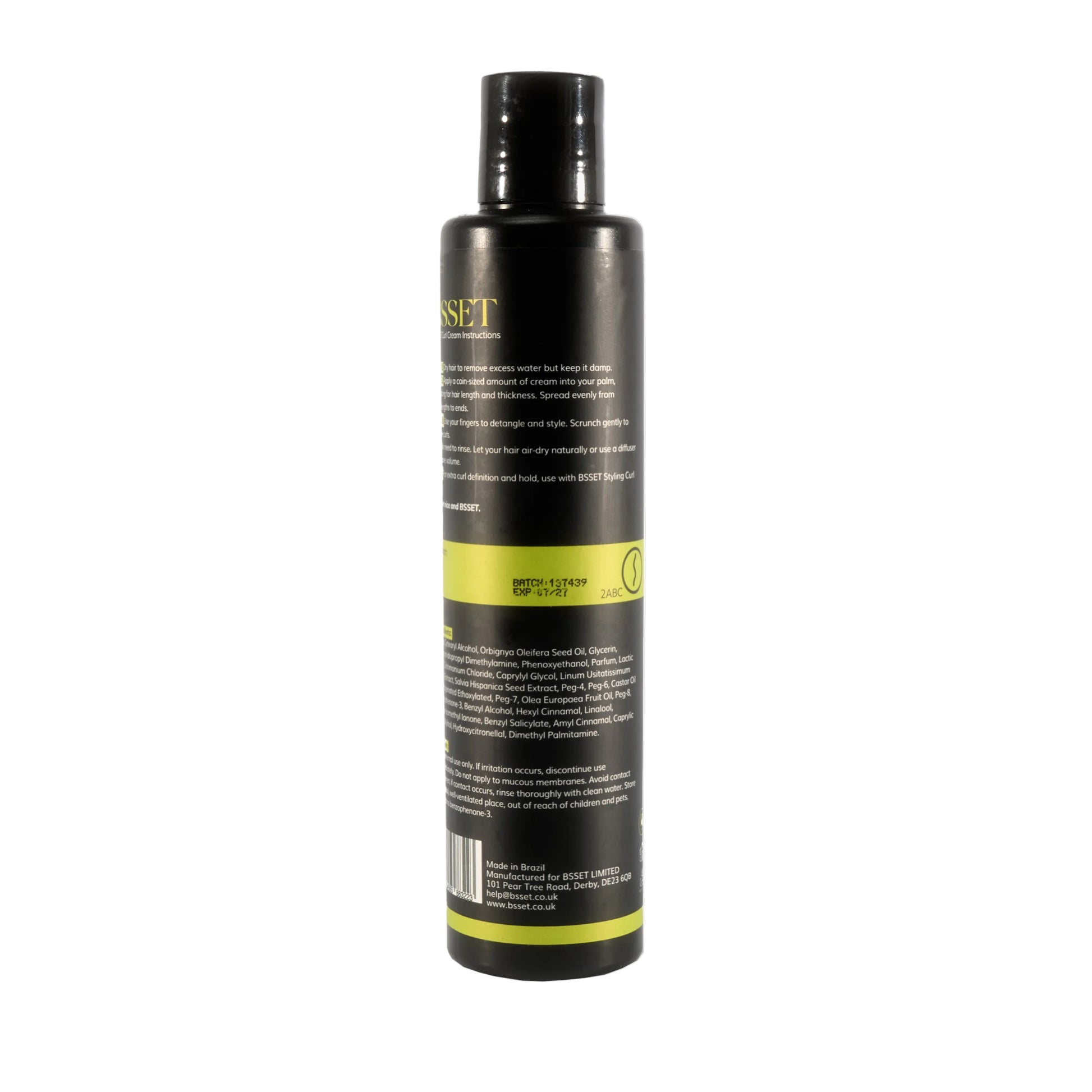 BSSET WAVY CURL CREAM 300 ML back of product