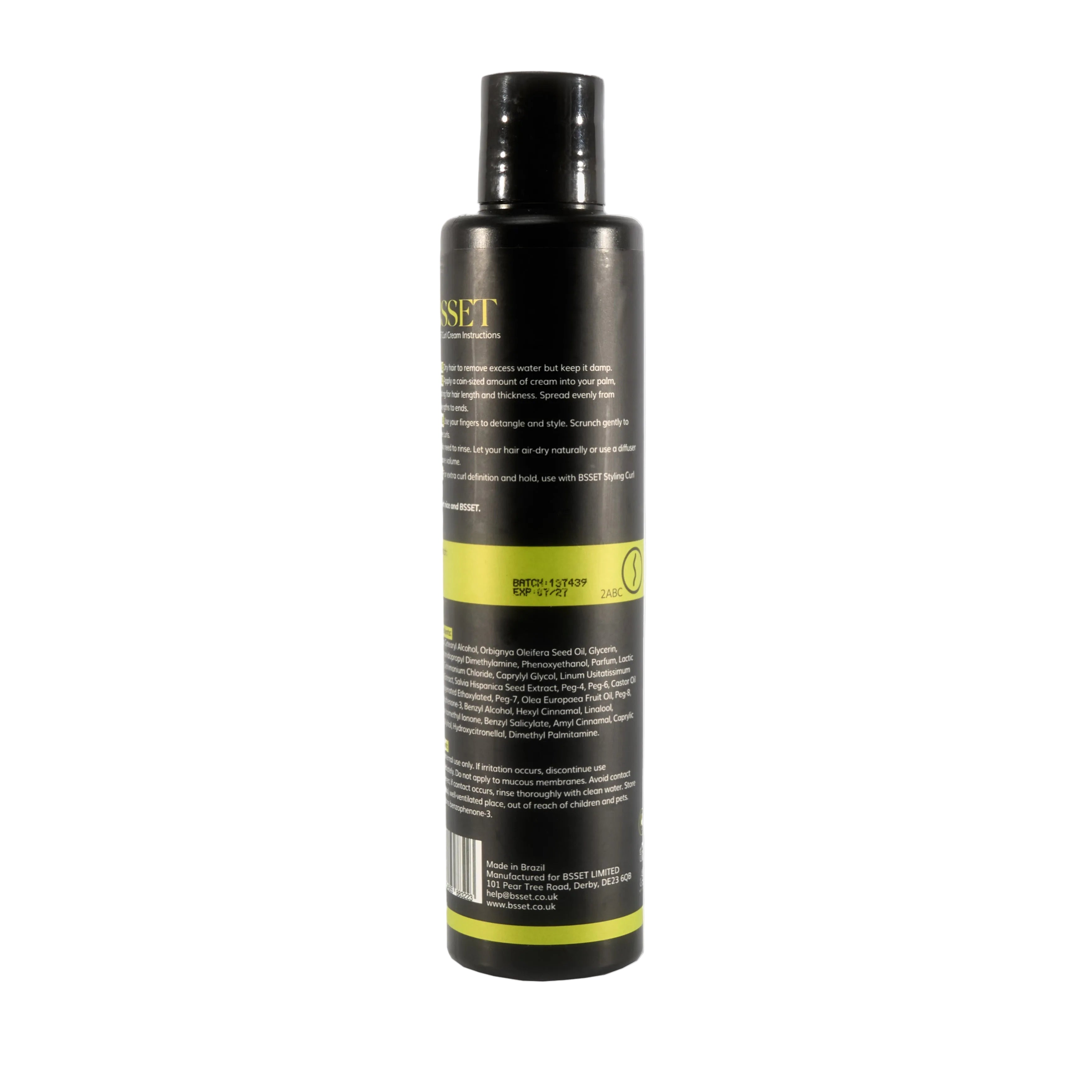 BSSET WAVY CURL CREAM 300 ML back of product