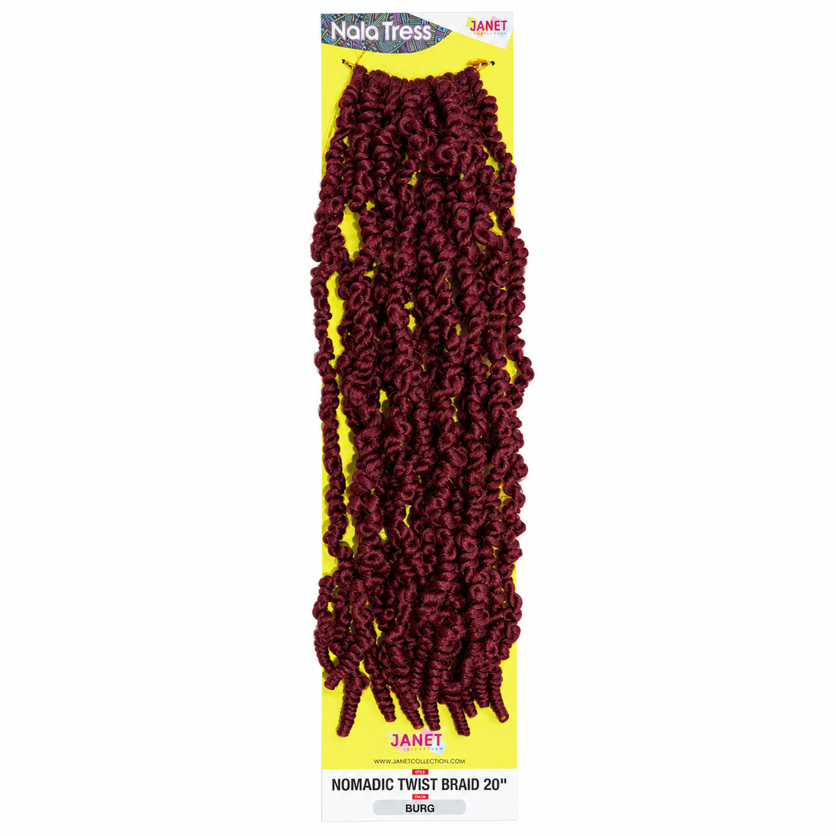Janet Collection Nala Tress Nomadic Twist Braid 20" in colour BURG Burgundy