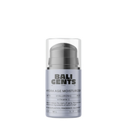 Bali Gents Hydra Age Moisturizer bottle on a light purple background