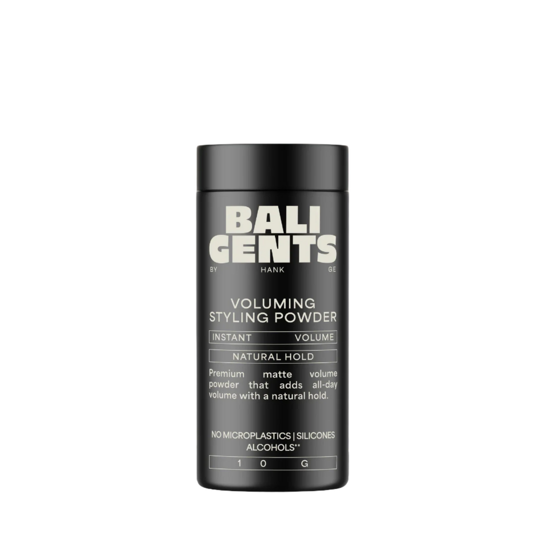 Bali Gents volumizing styling powder canister on a neutral background