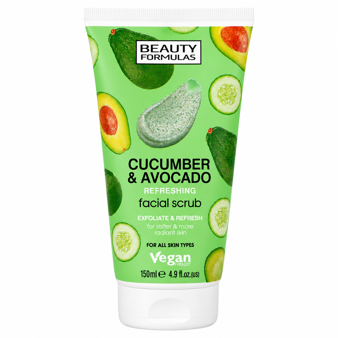 Beauty Formulas Cucumber &amp; Avocado Refreshing Facial Scrub 150ml