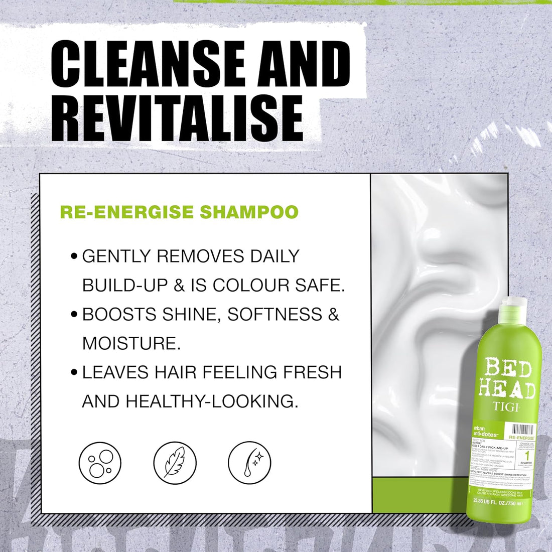 Bed Head by TIGI Re-Energize Shampoo &amp; Conditioner Set (2x750ml) 
