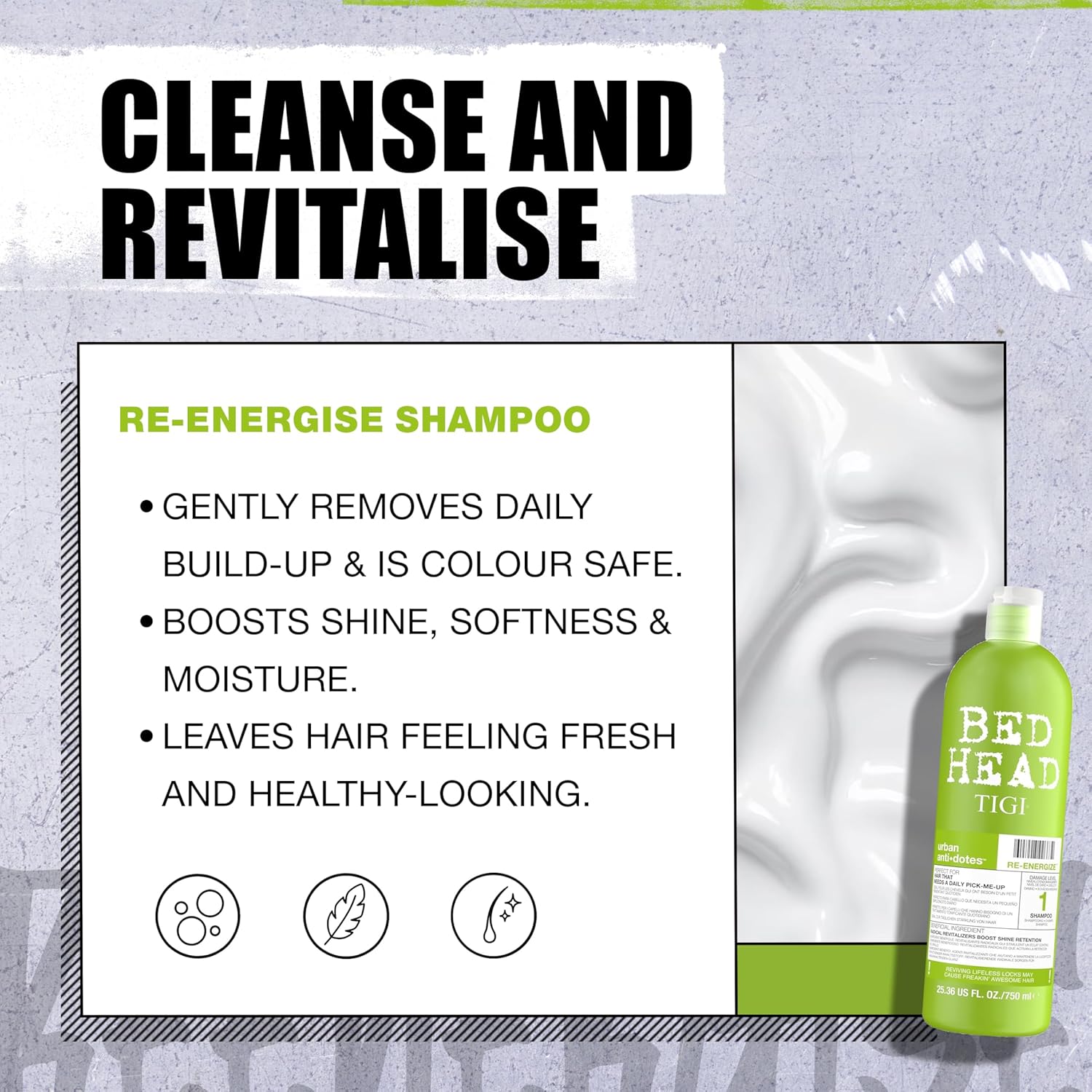 Bed Head by TIGI Re-Energize Shampoo &amp; Conditioner Set (2x750ml) 