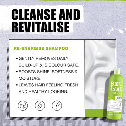 Bed Head by TIGI Re-Energize Shampoo &amp; Conditioner Set (2x750ml) 
