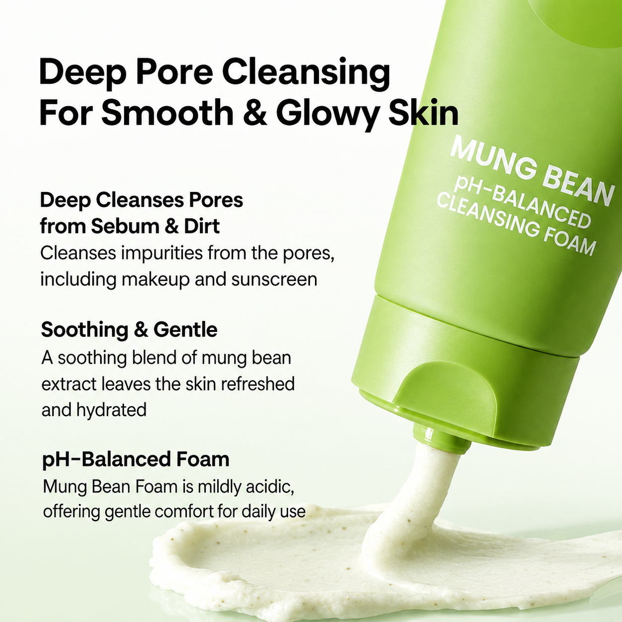 Beplain pH-Balanced Cleansing Foam infographic