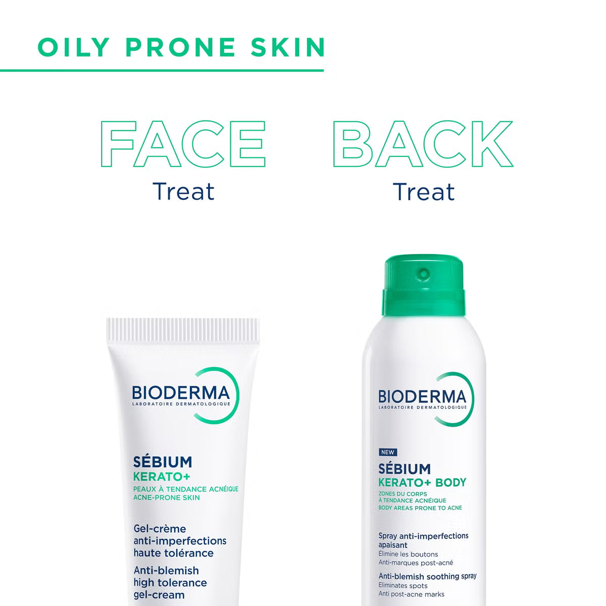 Bioderma Sebium Kerato+ Anti-Blemish Soothing Body Spray 150ml routine for face and back