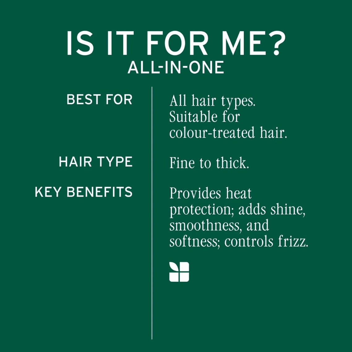 Biolage Professional All In One Multi Benefit Spray 250ml best for, hair type and key benefits